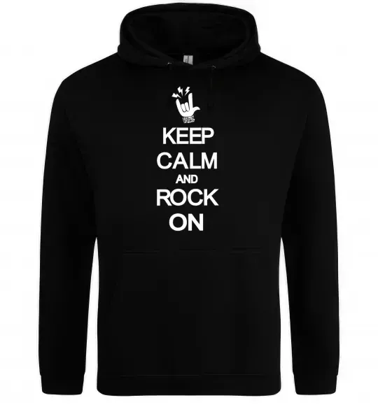 Женская толстовка (худи) Keep calm and rock on Черный фото