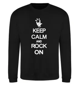 Свитшот Keep calm and rock on Черный фото