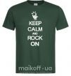 Чоловіча футболка Keep calm and rock on Темно-зелений фото