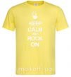 Мужская футболка Keep calm and rock on Лимонный фото