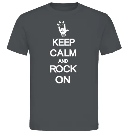 Мужская футболка Keep calm and rock on Графит фото