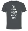 Мужская футболка Keep calm and rock on Графит фото