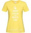 Женская футболка Keep calm and rock on Лимонный фото