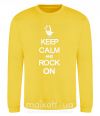 Світшот Keep calm and rock on Сонячно жовтий фото