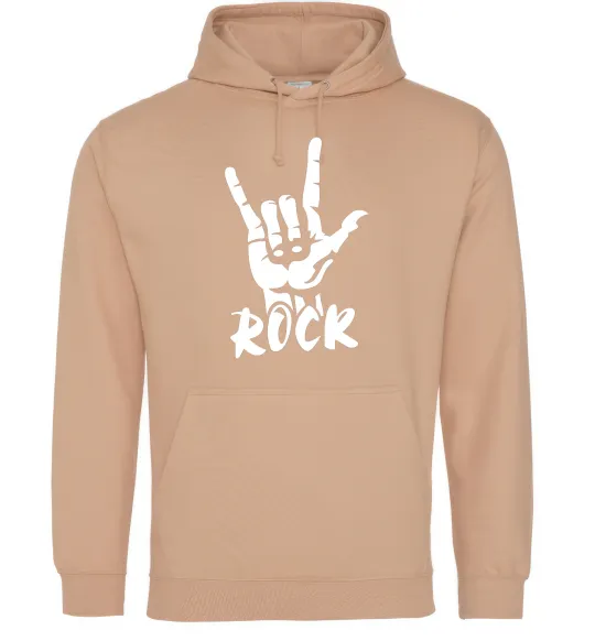 Чоловіча толстовка (худі) ROCK знак Пісочний фото