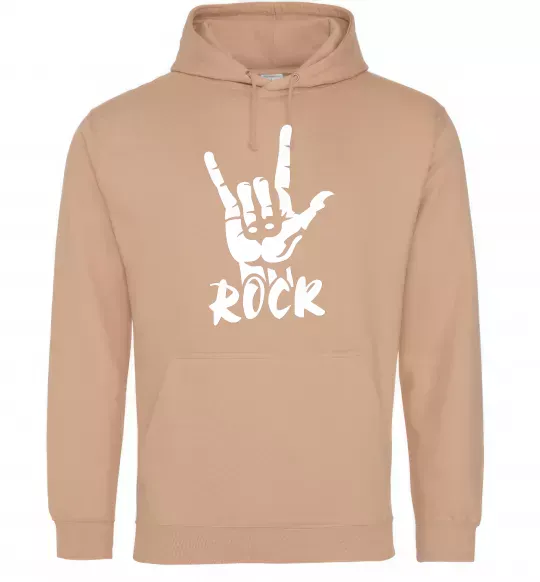 Жіноча толстовка (худі) ROCK знак Пісочний фото