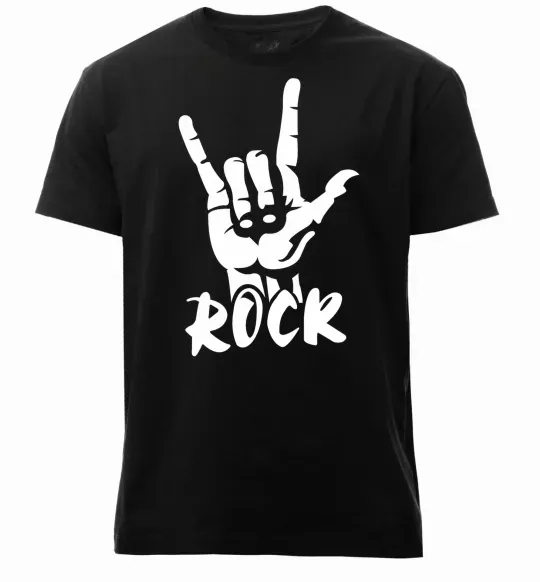 Мужская премиум футболка ROCK знак Черный фото
