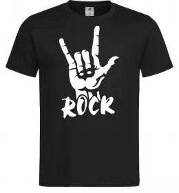 Мужская футболка ROCK знак Черный фото