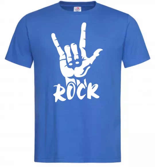 Чоловіча футболка ROCK знак Яскраво-синій фото