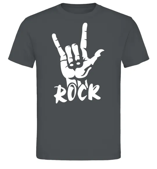 Чоловіча футболка ROCK знак Графіт фото