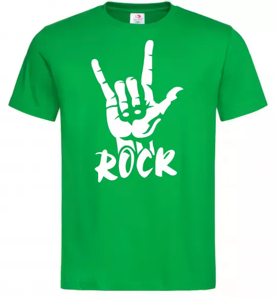 Чоловіча футболка ROCK знак Зелений фото