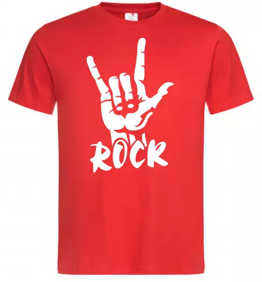 Чоловіча футболка ROCK знак Червоний фото