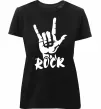 Жіноча преміум футболка ROCK знак Чорний фото