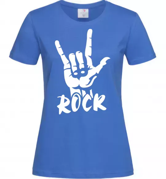 Жіноча футболка ROCK знак Яскраво-синій фото