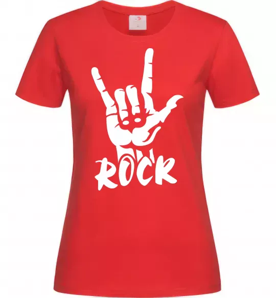 Жіноча футболка ROCK знак Червоний фото