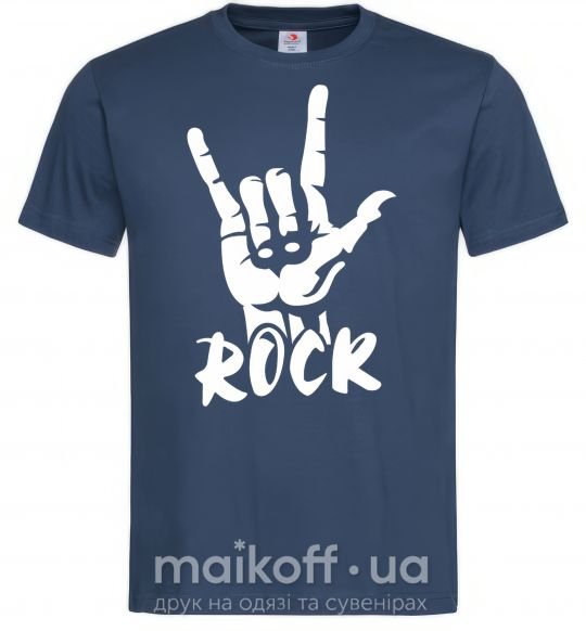 Мужская футболка ROCK знак Темно-синий фото
