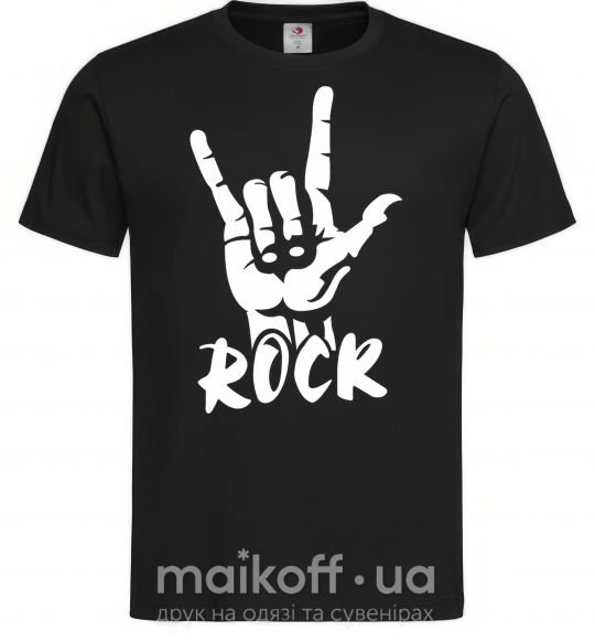 Мужская футболка ROCK знак Черный фото