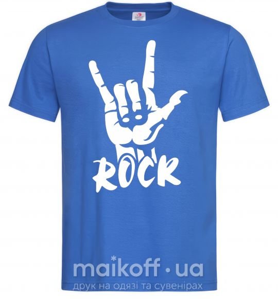 Мужская футболка ROCK знак Ярко-синий фото