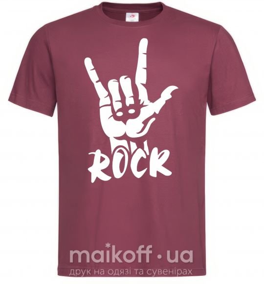 Чоловіча футболка ROCK знак Бордовий фото