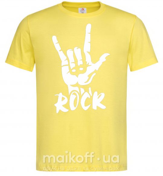 Чоловіча футболка ROCK знак Лимонний фото