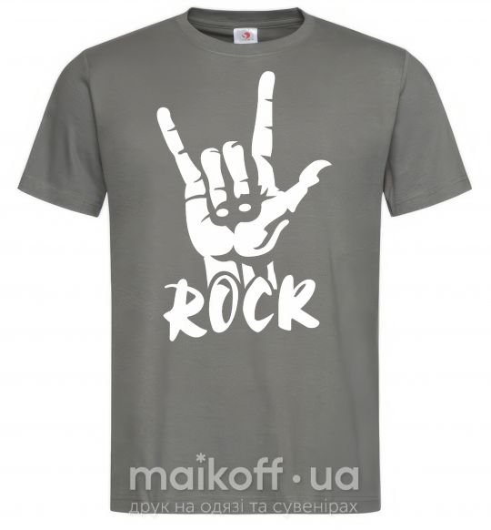 Чоловіча футболка ROCK знак Графіт фото