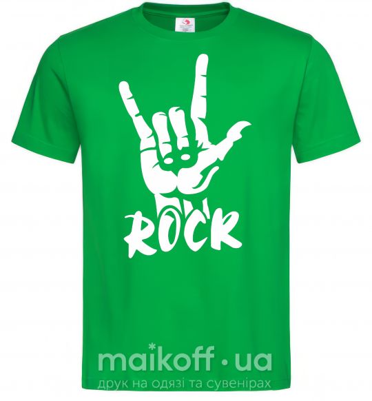 Мужская футболка ROCK знак Зеленый фото