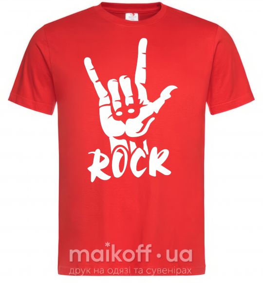 Чоловіча футболка ROCK знак Червоний фото