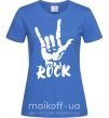 Женская футболка ROCK знак Ярко-синий фото