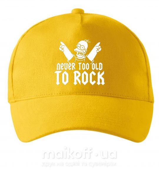 Кепка Never too old to rock Simpsons Homer Сонячно жовтий фото
