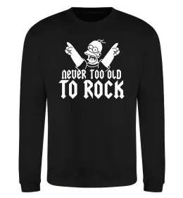 Свитшот Never too old to rock Simpsons Homer Черный фото