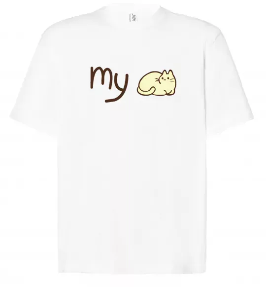 Футболка Оверсайз my cat Белый фото