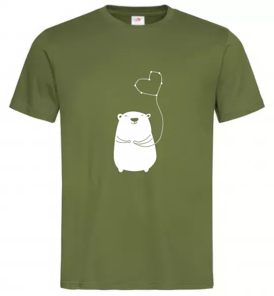 Мужская футболка my bear Оливковый фото