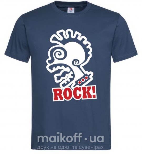 Мужская футболка Rock! с лицом Темно-синий фото