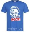 Мужская футболка Rock! с лицом Ярко-синий фото