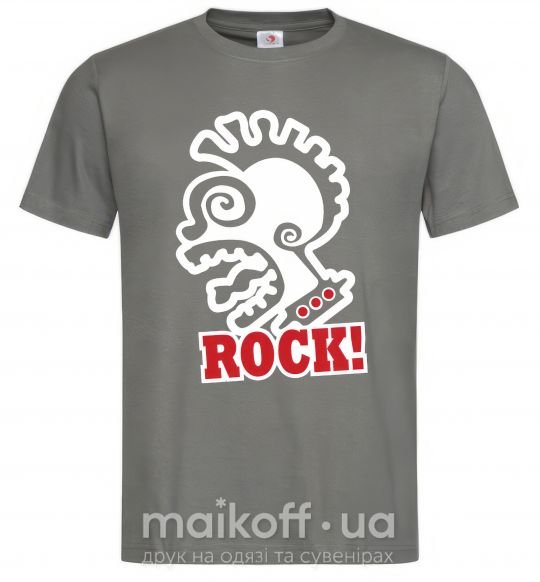 Мужская футболка Rock! с лицом Графит фото