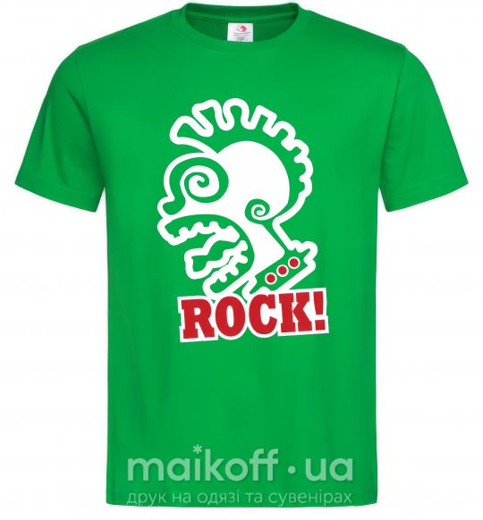 Мужская футболка Rock! с лицом Зеленый фото