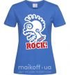 Женская футболка Rock! с лицом Ярко-синий фото