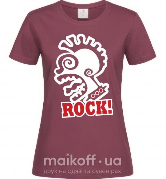 Женская футболка Rock! с лицом Бордовый фото