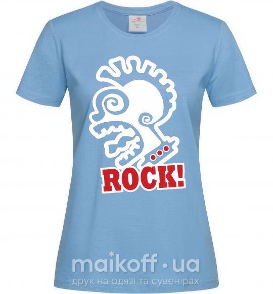 Женская футболка Rock! с лицом Голубой фото