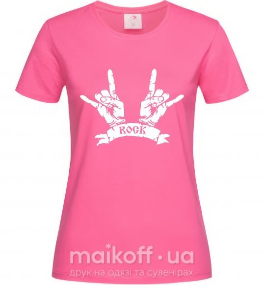 Жіноча футболка Hard ROCK знак Яскраво-рожевий фото
