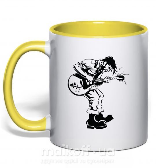 Чашка с цветной ручкой Rockman Солнечно желтый фото
