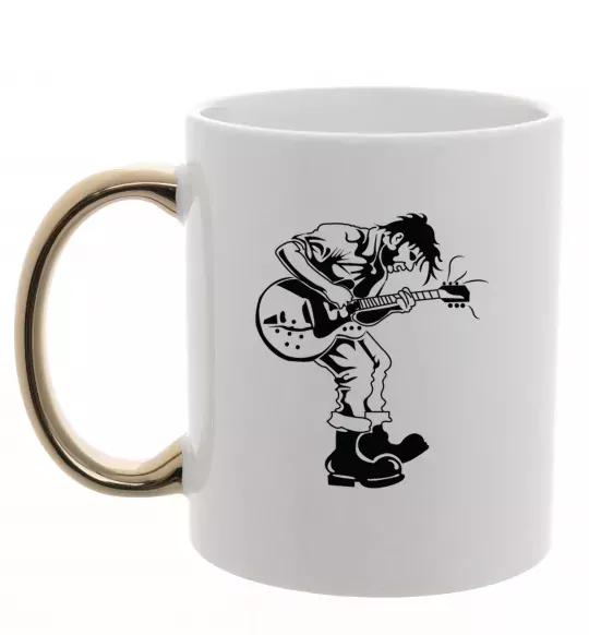 Чашка с цветной ручкой Rockman Золото фото