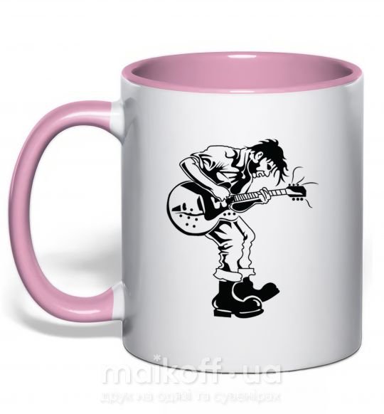 Чашка з кольоровою ручкою Rockman Ніжно рожевий фото