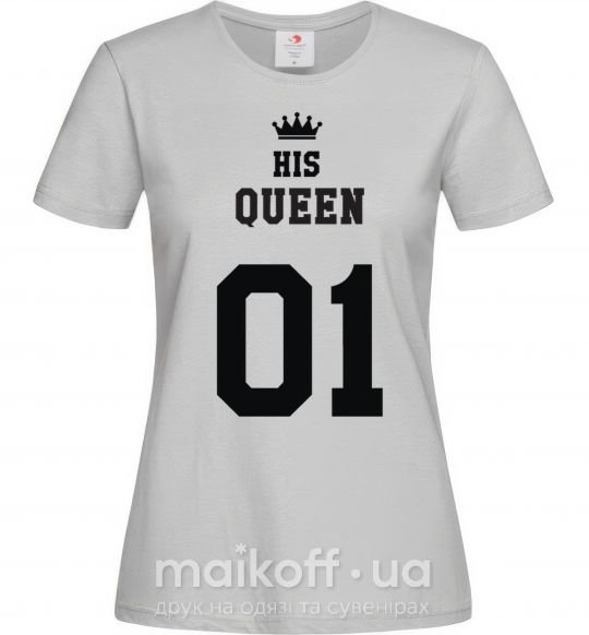 Женская футболка His queen Серый фото