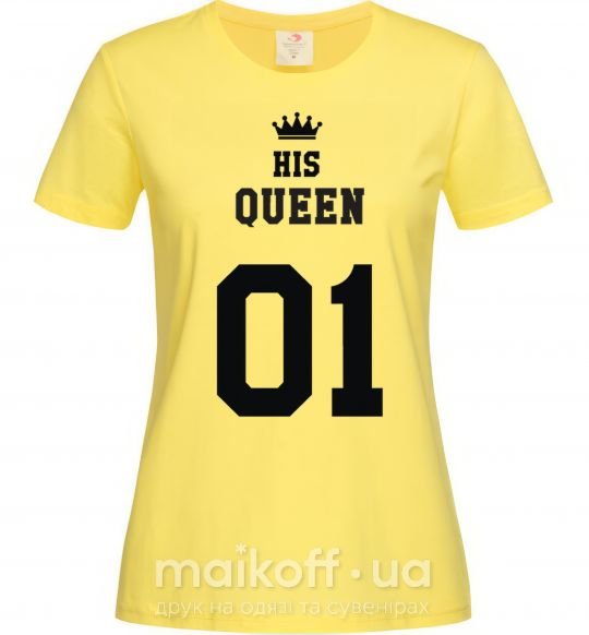 Жіноча футболка His queen Лимонний фото