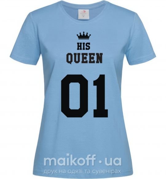 Женская футболка His queen Голубой фото