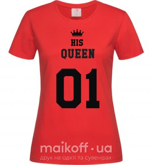 Женская футболка His queen Красный фото