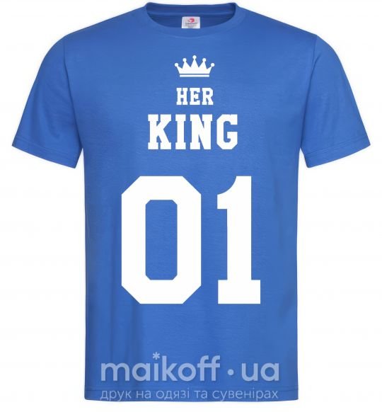 Чоловіча футболка her king Яскраво-синій фото