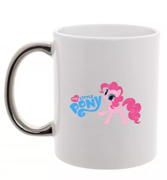 Чашка з кольоровою ручкою My little pony pink Срібло фото