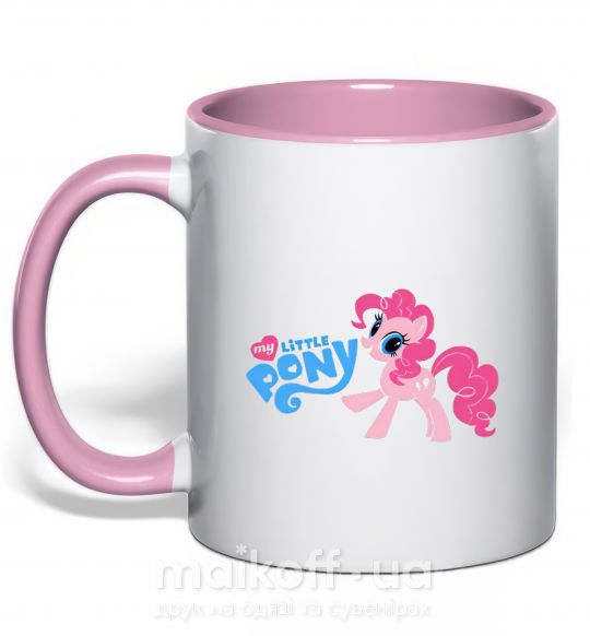 Чашка з кольоровою ручкою My little pony pink Ніжно рожевий фото